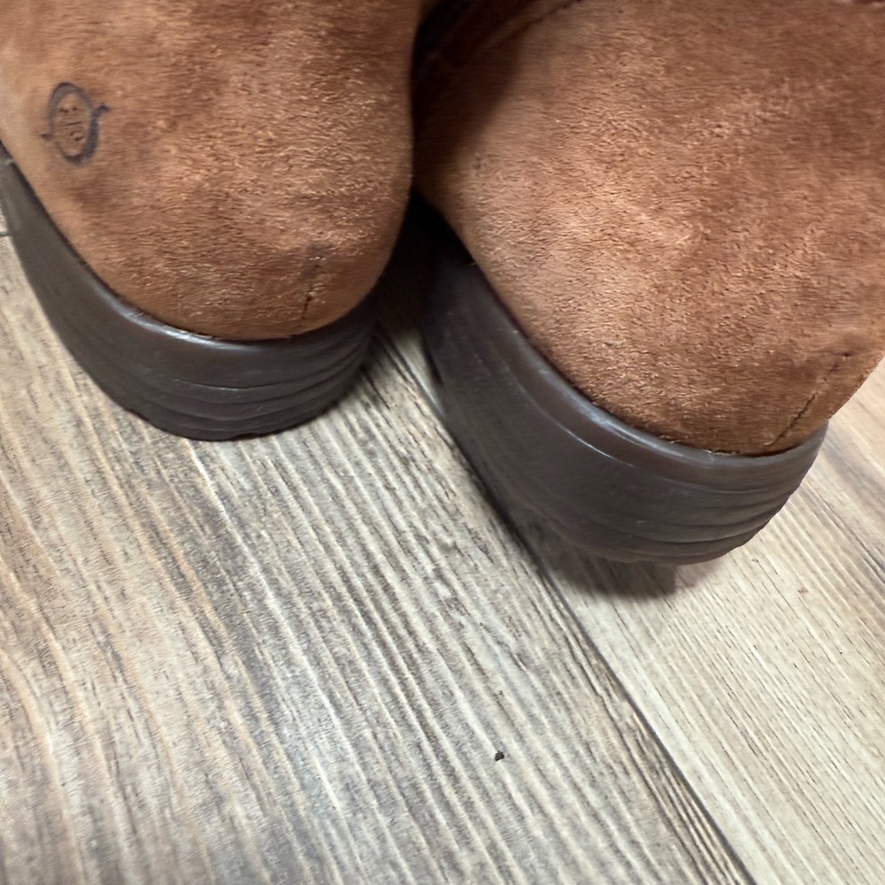 NWT Born Tan Suede Leather Boots with Zipper sz 6m Perfect Fall - Picture 12 of 16